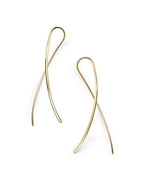 Photos - Earrings 14K Yellow Gold Crossover Drop  - 100 Exclusive 14190