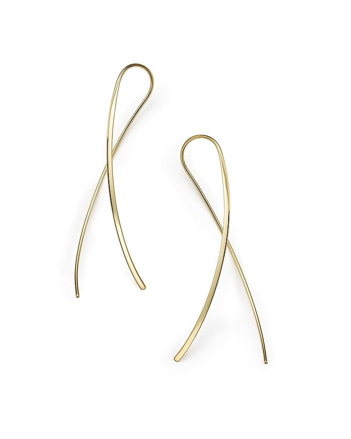 Bloomingdale's 14k Yellow Gold Crossover Drop Earrings - 100% Exclusive