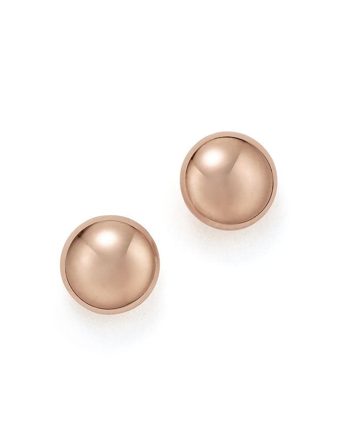 Bloomingdale's 14k Rose Gold Flat Ball Stud Earrings - 100% Exclusive