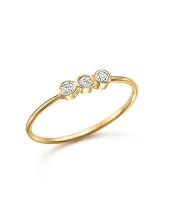 Zoë Chicco 14K Yellow Gold and Diamond Bezel-Set Ring | Bloomingdale's