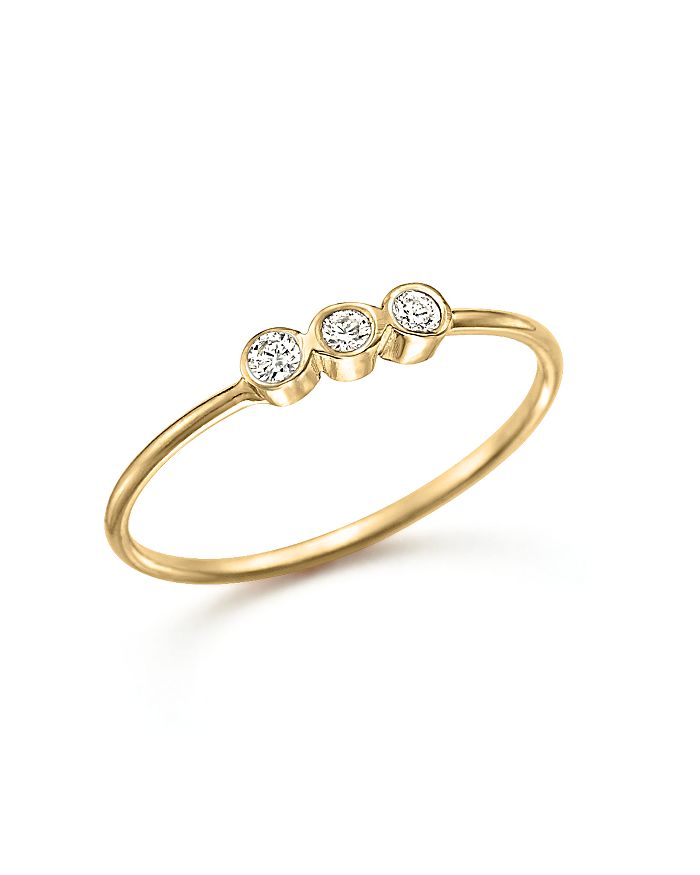 Zoë Chicco 14k Yellow Gold And Diamond Bezel-set Ring