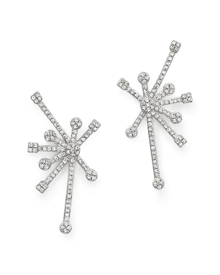 KC Designs Diamond Starburst Earrings in 14K White Gold | Bloomingdale's
