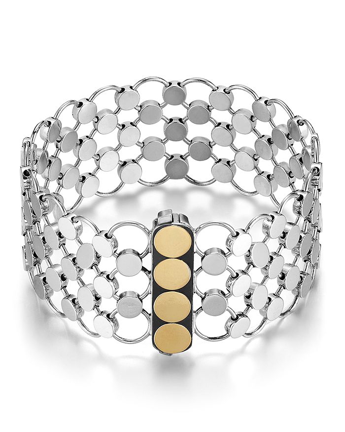 JOHN HARDY Dot 18K Gold and Sterling Silver Chain Mail Bracelet