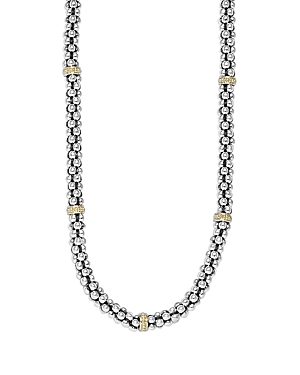 Lagos 18K Gold and Sterling Silver Caviar Mini Rope Necklace, 18