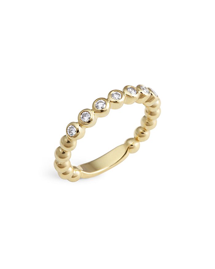 Shop Lagos 18k Gold Beaded And Diamond Ring In White/gold