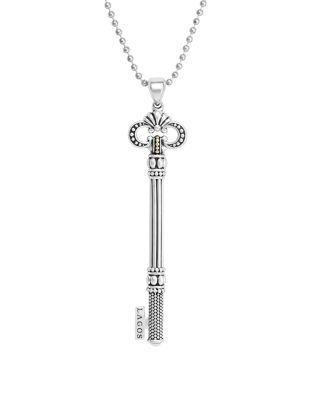 silver skeleton key necklace