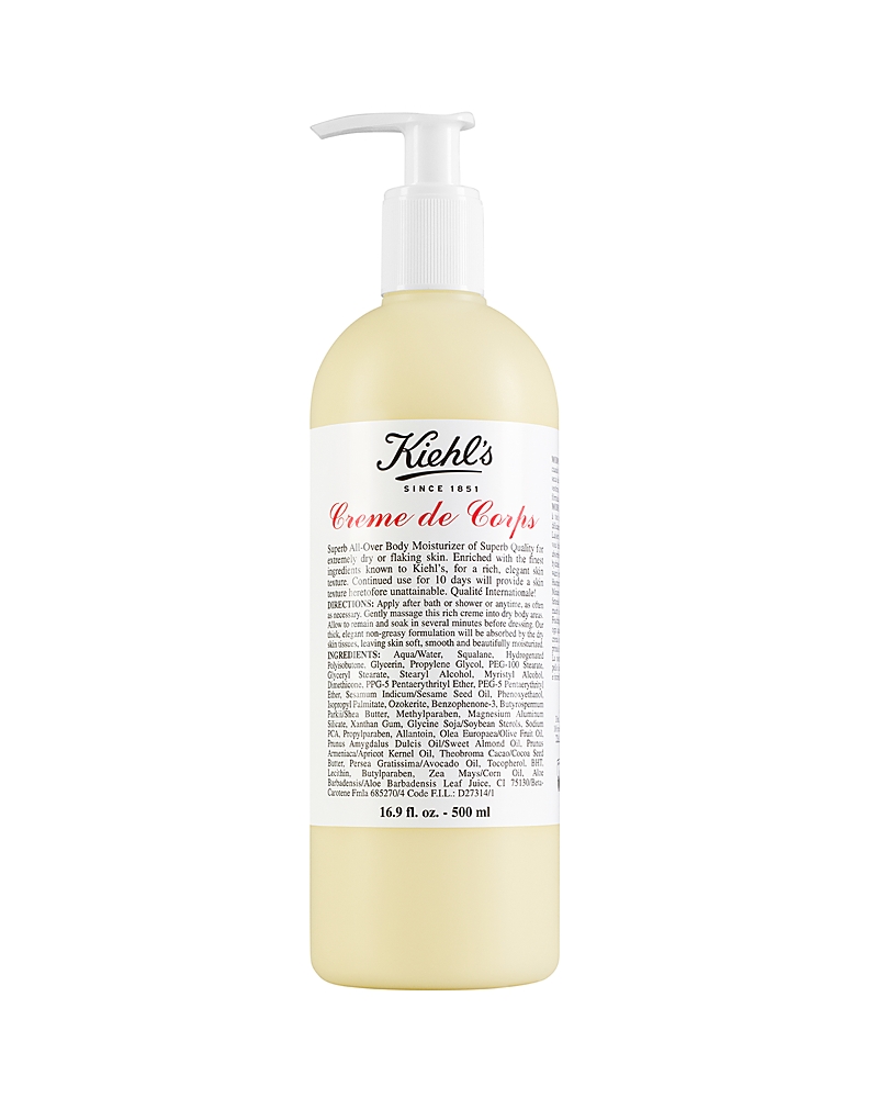 Kiehl's Since 1851 Crème De Corps Refillable Hydrating Body Lotion With Squalane 16.9 oz/ 500 ml In Bottle
