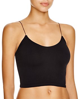Emmalise Women's Camisole Built in Bra Wireless Fabric Support Short Cami  (2Pk Black, Black, Small) at  Women's Clothing store