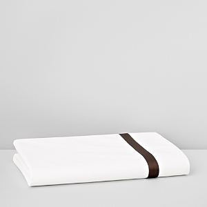 Matouk Lowell Flat Sheet, Full/queen In Chocolate