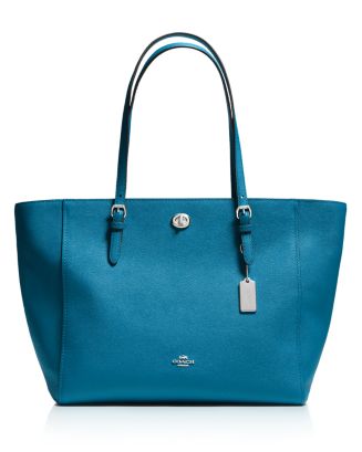 COACH Turnlock Tote in Crossgrain Leather | Bloomingdale's Handbags