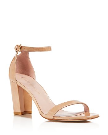 Stuart Weitzman Nearlynude Patent Leather Ankle Strap Sandals ...