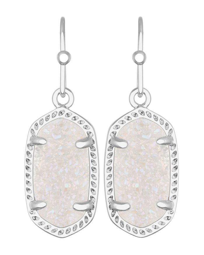 Shop Kendra Scott Lee Agate Drop Earrings In Silver/iridescent Drusy