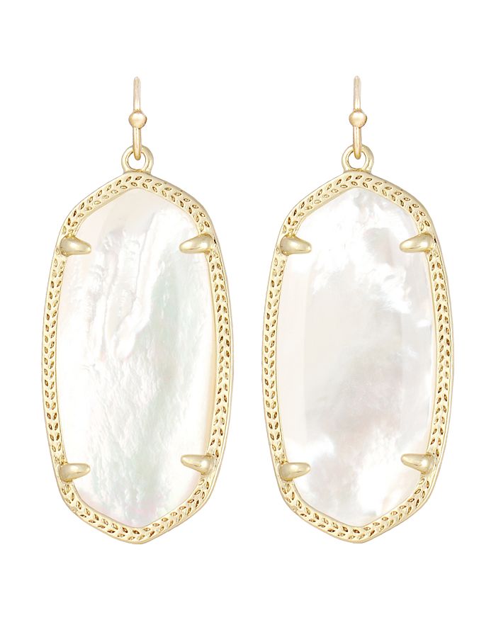 Kendra Scott Signature Elle Drop Earrings In Gold/ivory Mother-of-pearl