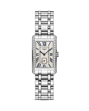 Longines Stainless Steel Watch With Diamonds, 37mm In Ivory/silver
