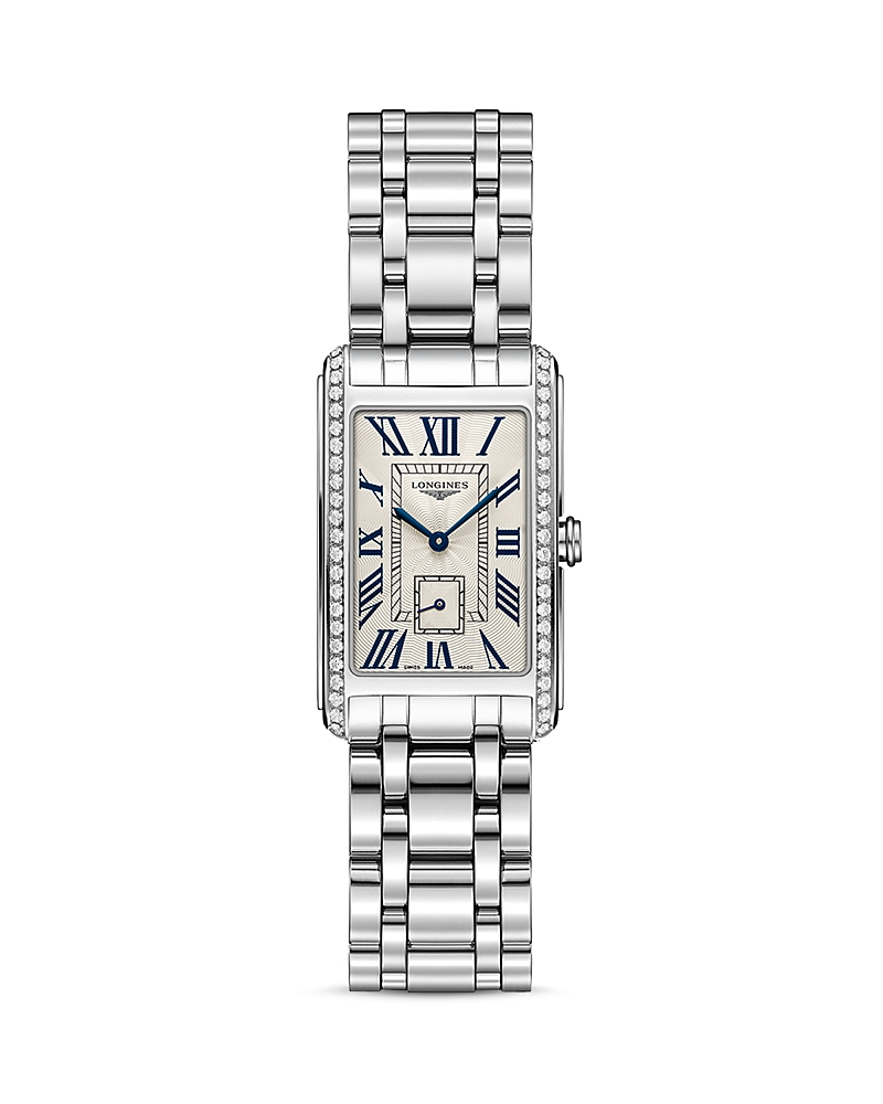 Longines Stainless Steel Watch With Diamonds, 37mm In Ivory/silver