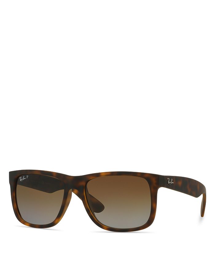 Shop Ray Ban Ray-ban Justin Polarized Square Sunglasses, 55mm In Matte Havana Brown