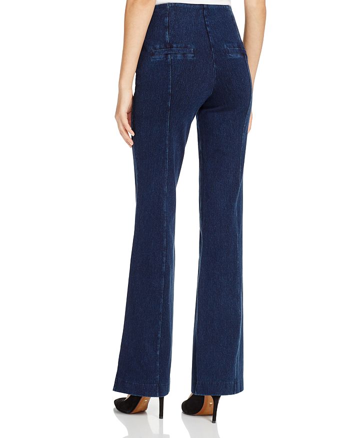 Shop Lyssé Flared Pull-on Jeans In Indigo
