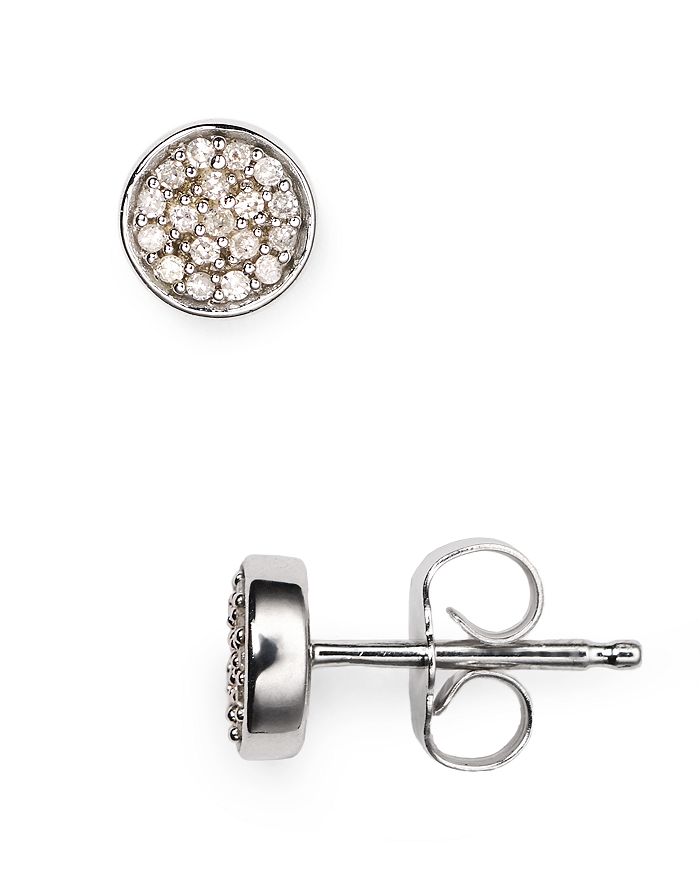 Adina Reyter Pave Diamond Stud Earrings In Silver