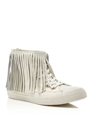 converse chuck taylor all star fringe suede and faux shearling high top