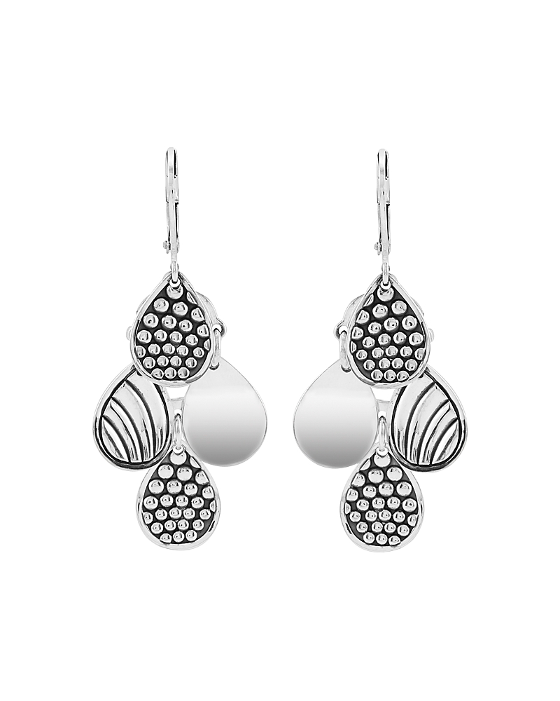 Lagos Sterling Silver Signature Caviar Four Drop Earrings In Silver
