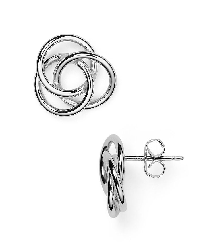 Bloomingdale's Sterling Silver Love Knot Earrings - 100% Exclusive