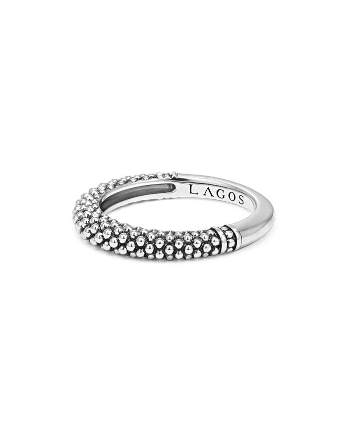 Shop Lagos Sterling Silver Caviar Beaded Stacking Ring