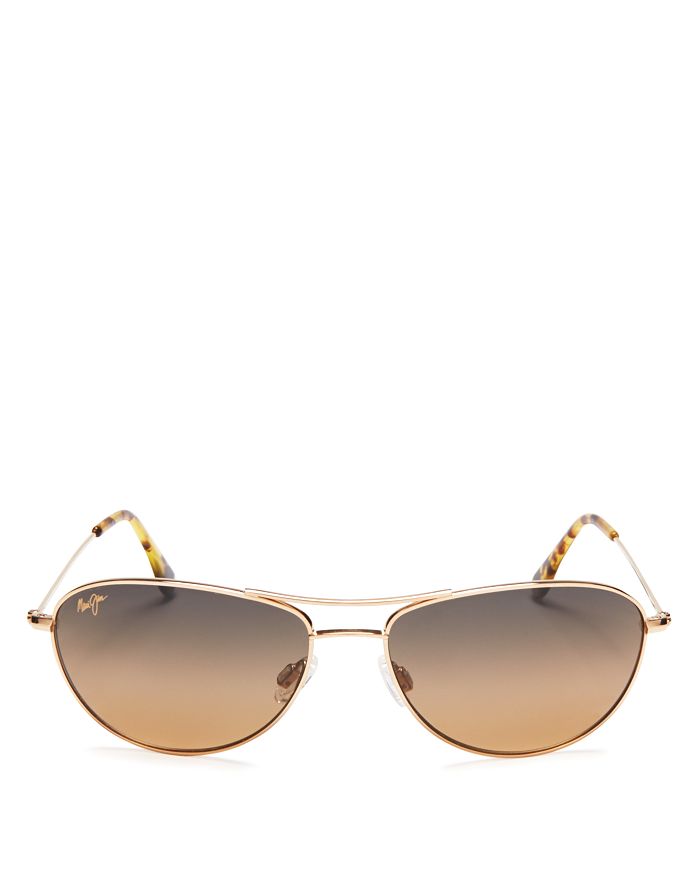 Shop Maui Jim Baby Beach Polarized Brow Bar Aviator Sunglasses, 56mm In Gold/bronze Gradient