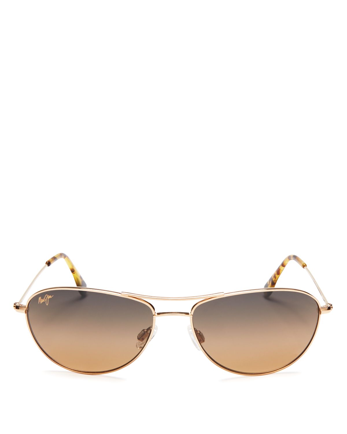 Maui Jim Baby Beach Polarized Brow Bar Aviator Sunglasses, 56mm