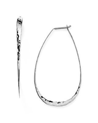 Sterling Silver Pear Hoop Earrings - Exclusive