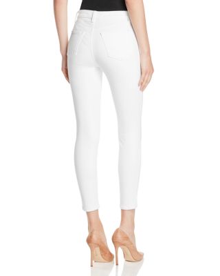 white jean capri pants
