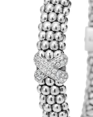 LAGOS Sterling Silver Embrace Diamond X Rope Bracelet