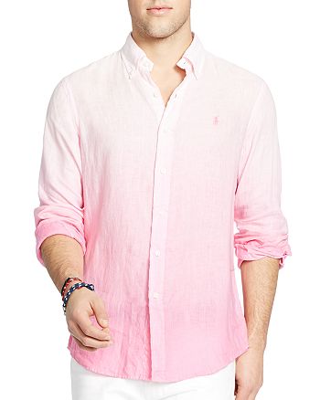 Polo Ralph Lauren Ombré Linen Regular Fit Button-Down Shirt 