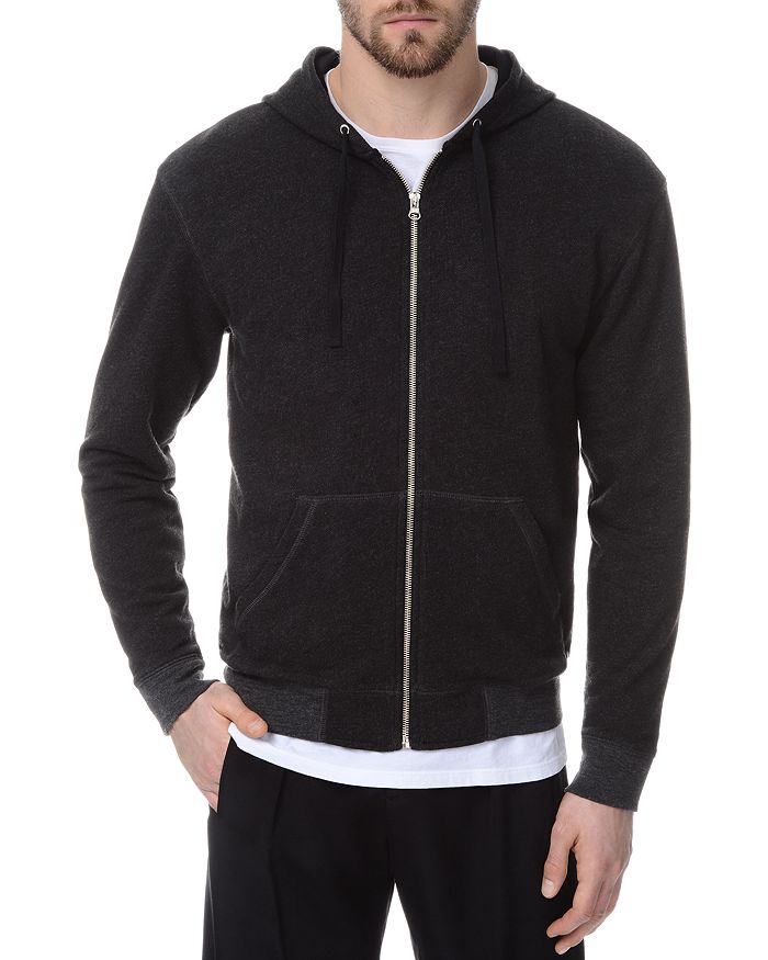 Shop Atm Anthony Thomas Melillo French Terry Zip Hoodie In Charcoal
