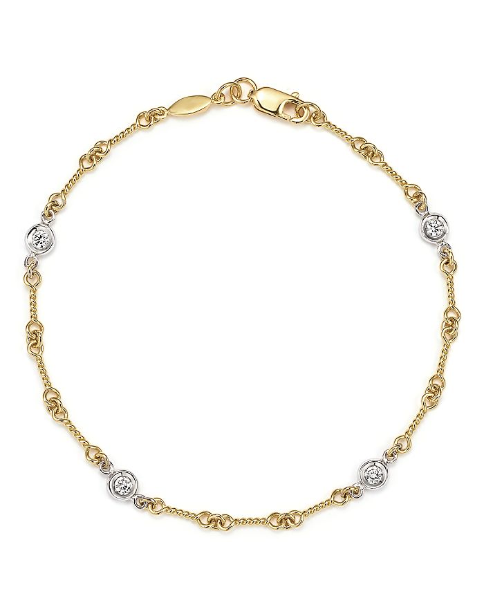 Roberto Coin 18K Yellow Gold and Diamond Station Bracelet | Bloomingdale's