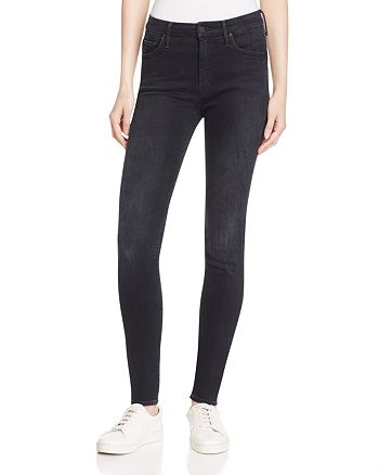 MOTHER The High Waist Looker Jeans in Black Bird | Bloomingdale's