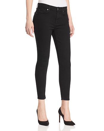 7 For All Mankind Gwenevere Cropped Skinny Jeans in Black - Compare at ...