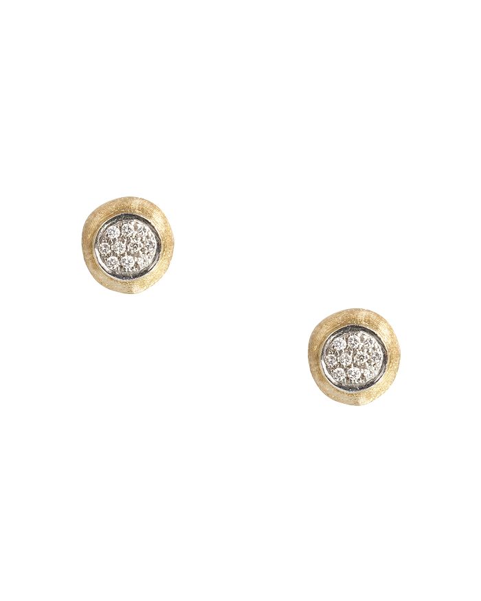 Shop Marco Bicego Delicati Earring In 18k Yellow Gold With Pave Diamonds In White/gold