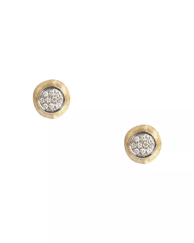 Marco Bicego Delicati Earring in 18K Yellow Gold with Pave Diamonds