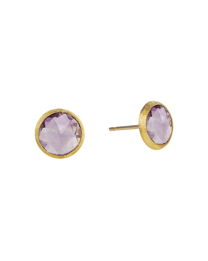 Shop Marco Bicego Jaipur Amethyst Stud Earrings In Purple/gold