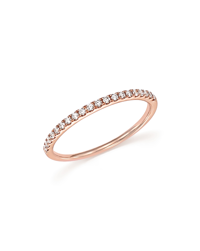 Diamond Micro Pave Band in 14K Rose Gold, 0.15 tcw