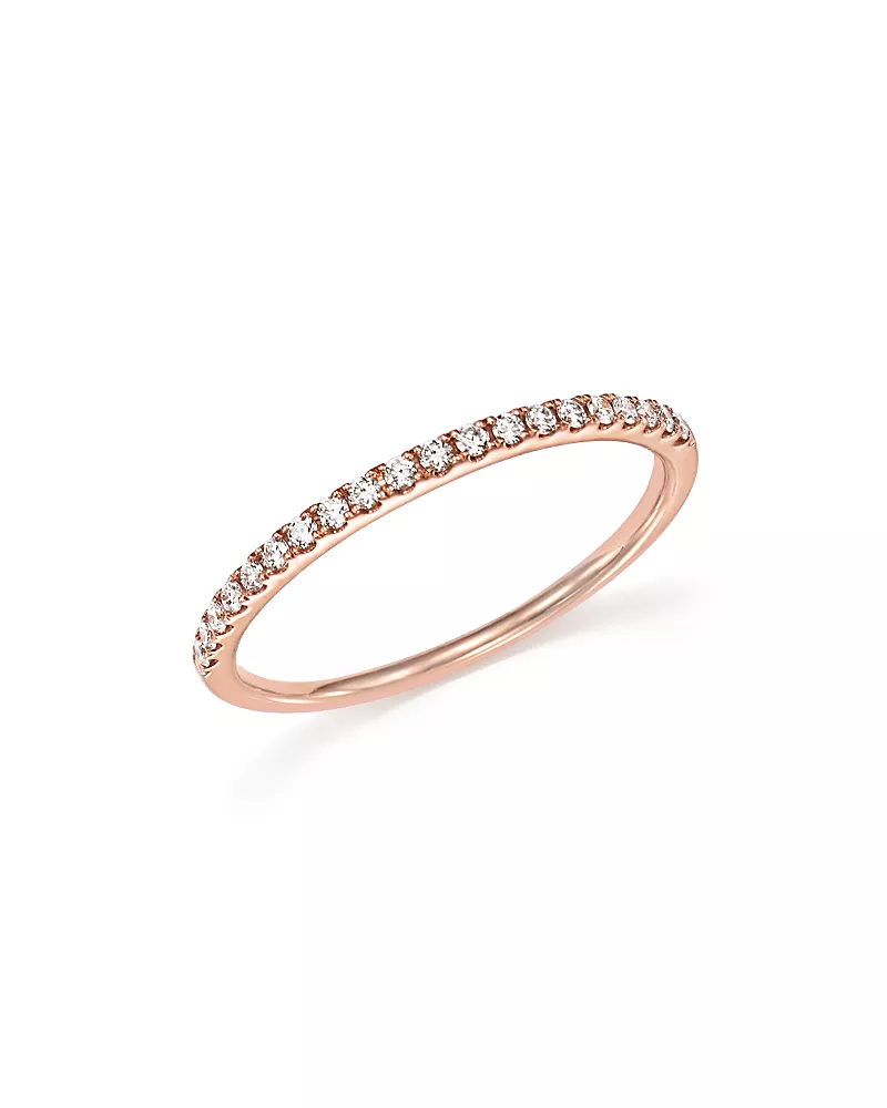Diamond Micro Pave Band in 14K Rose Gold, 0.15 tcw