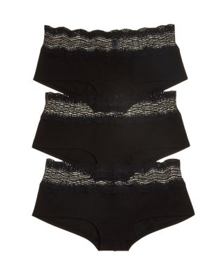 Cosabella Dolce Hotpant Boyshorts, Set Of 3 In Black/white/blush
