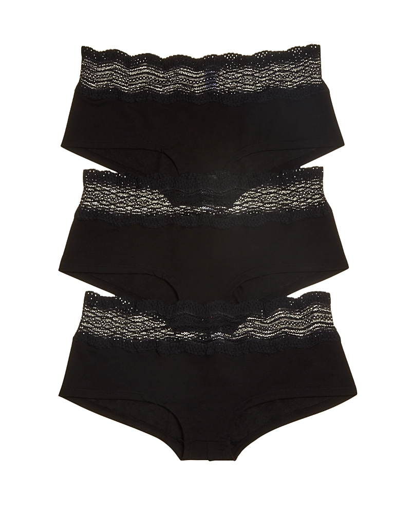 Cosabella Dolce Hotpant Boyshorts, Set Of 3 In Black/white/blush