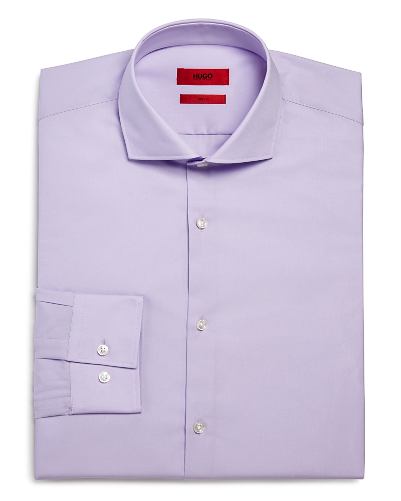 Hugo Boss Jason Slim Fit Long Sleeve Cotton Dress Shirt In Lavender