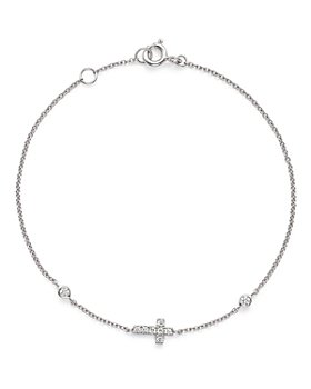 Bloomingdale's - Diamond Cross Bracelet in 14K White Gold, .12 ct. t.w. - 100% Exclusive