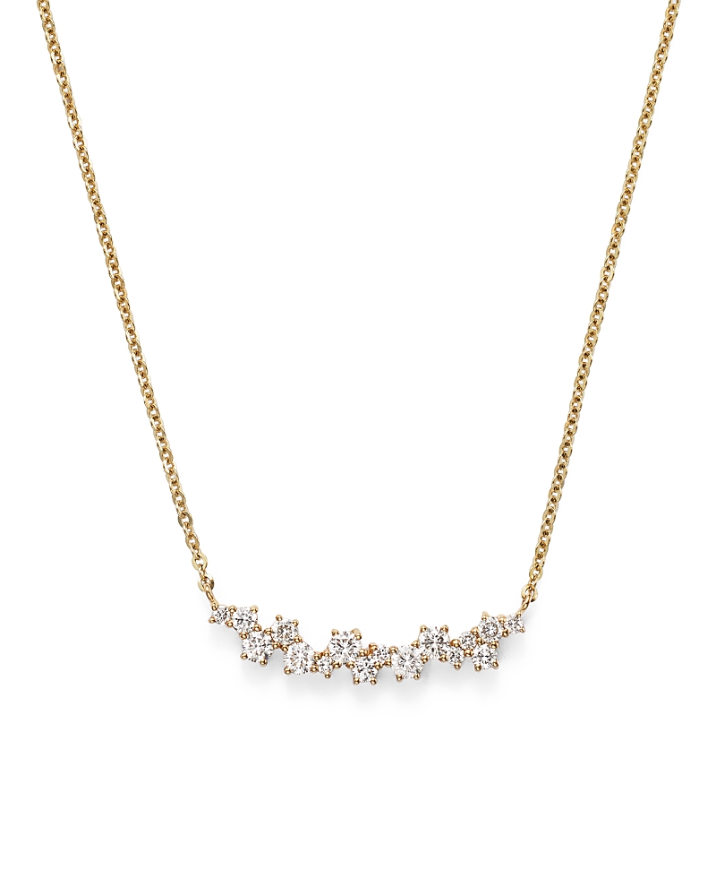 Diamond Scatter Necklace in 14K Yellow Gold, .50 tcw