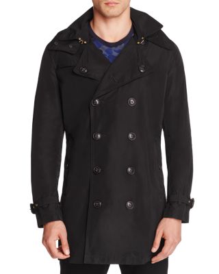 Burberry single-breasted hooded coat - Grey