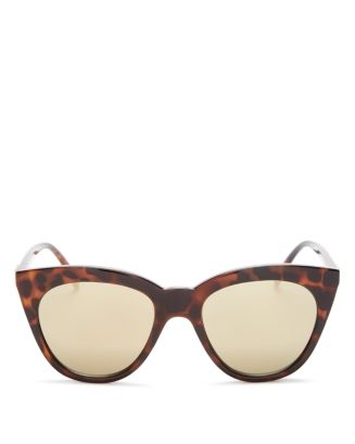 Le Specs Women's Halfmoon Magic Mirrored Cat Eye Sunglasses, 53mm