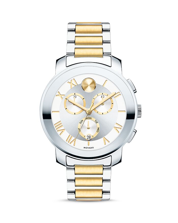 Movado Bold Luxe Two Tone Chronograph, 40mm In Silver/gold