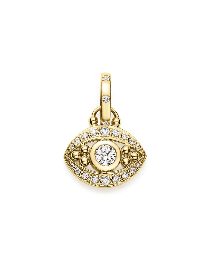 Temple St Clair 18k Yellow Gold Evil Eye Pendant With Diamonds In White/gold